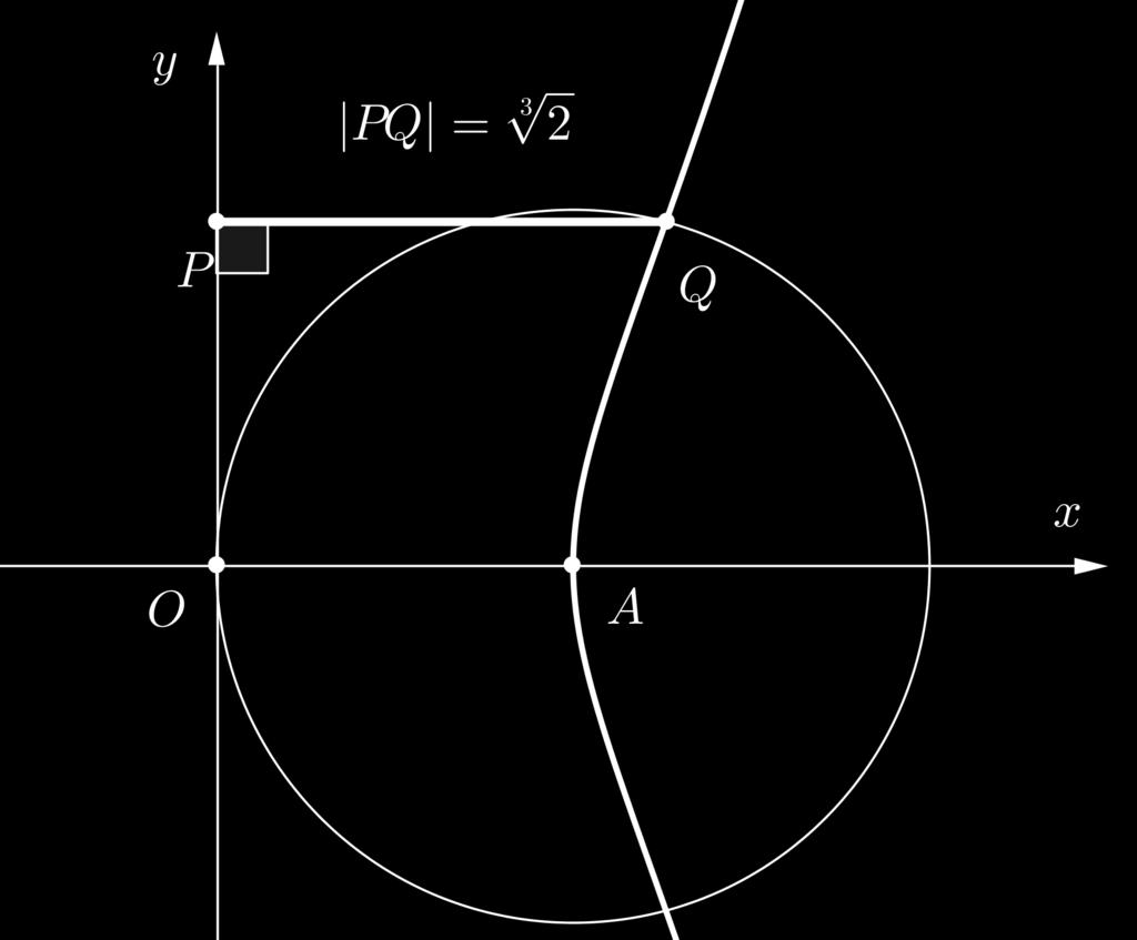 Slika 27: Konstrukcija števila 3 2. Evdoksova kampila je povezana s problemom podvojitve kocke, kar je enakovredno problemu konstrukcije števila 3 2.