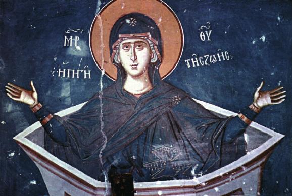 LJUBOMIR MILANOVIĆ: The Path to Redemption: Reconsidering the role of the... 241 Fig. 3. The fresco of the Mother of God Zoodochos Pege, the Church of the Archangel Michael in Lesnovo, ca.