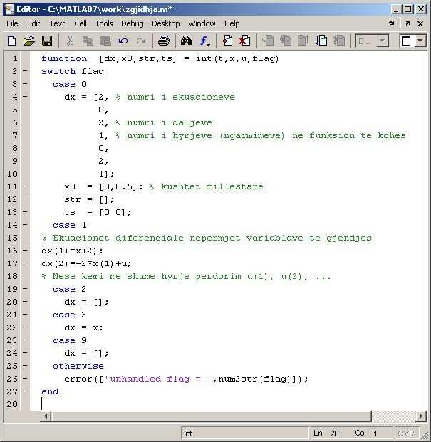 Software-t Aplikative dhe (9) paraqesin dy ekuacione diferenciale të rendit të parë të rrjedhura nga ekuacioni diferencial i rendit të dytë (1).