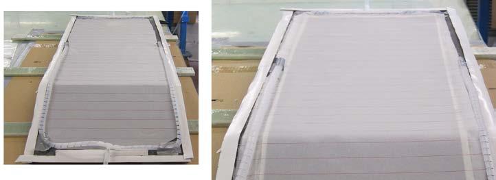 Πρώτα τοποθετούμε το peel ply, ομοιόμορφα εντός των ορίων του καλουπιού.
