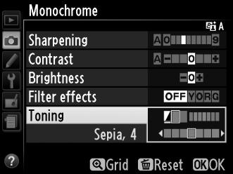 A Filter Effects (Εφέ φίλτρου) (Μόνο Monochrome (Μονόχρωμο)) Οι επιλογές του μενού αυτού προσομοιώνουν το εφέ των χρωματικών φίλτρων σε μονόχρωμες φωτογραφίες.