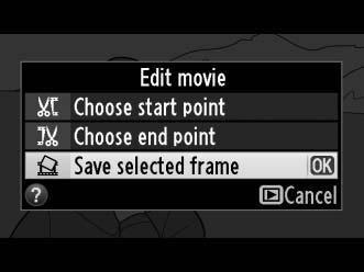 Αποθήκευση Επιλεγμένων Καρέ Για να αποθηκεύστε ένα αντίγραφο ενός επιλεγμένου καρέ ως στατική εικόνα JPEG: 1 Προβάλετε το video και επιλέξτε ένα καρέ.