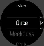 Weekdays (Εργάσιμες Ημέρες): η αφύπνιση ηχεί την ίδια ώρα από Δευτέρα έως Παρασκευή Daily (Καθημερινά): η αφύπνιση ηχεί την ίδια ώρα κάθε ημέρα της εβδμάδας 2.