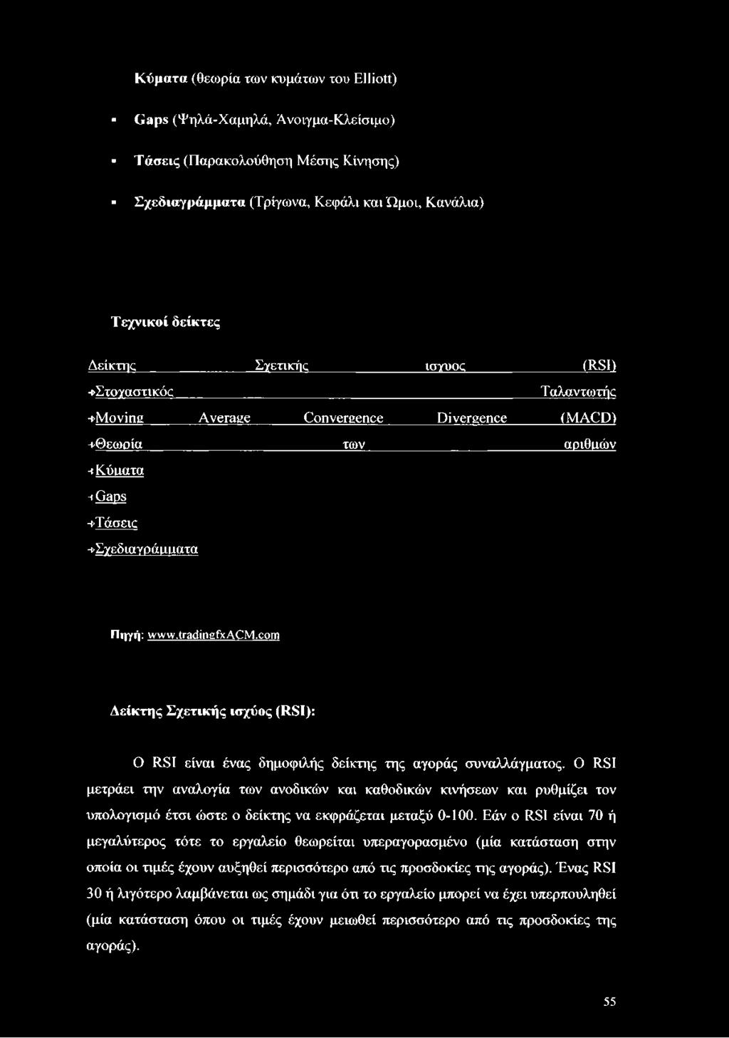 com Δείκτης Σχετικής ισχύος (RSI): Ο RSI είναι ένας δημοφιλής δείκτης της αγοράς συναλλάγματος.