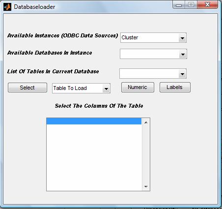 Εικόνα 12. Το παράθυρο της εφαρμογής Database Loader Βήμα 4 H εφαρμογή αναγνωρίζει μόνη της τα διαθέσιμα data sources που υπάρχουν στον υπολογιστή.