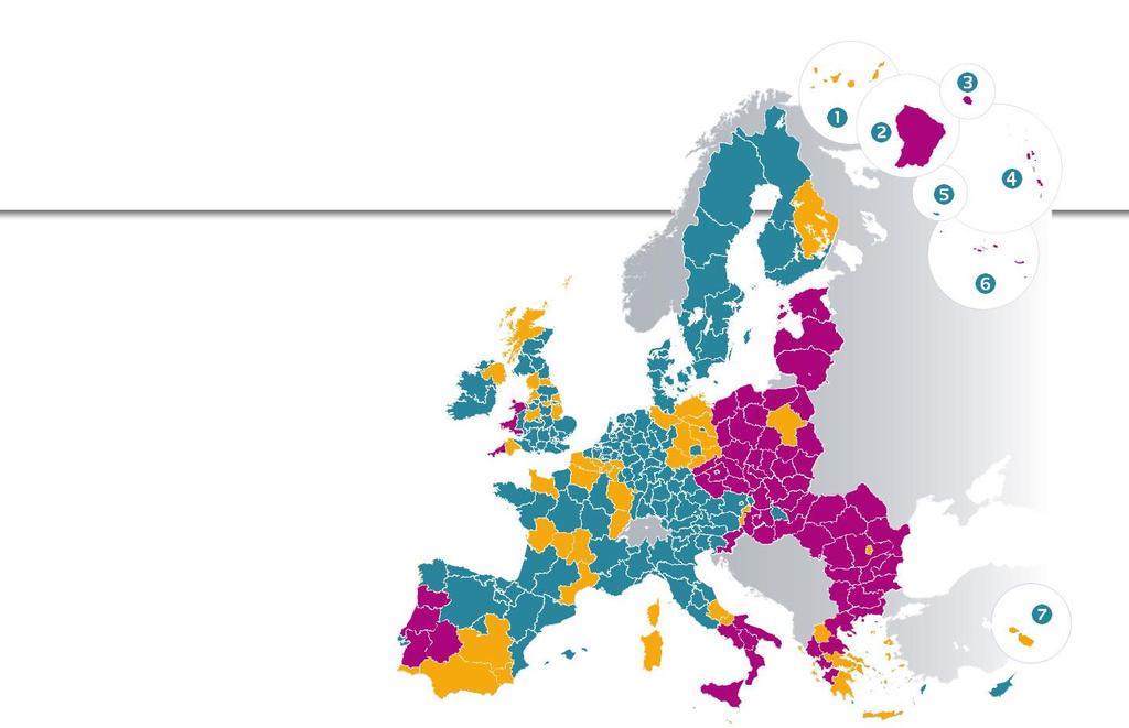 Ένα δίκαιο σύστημα για όλες τις περιφέρειες της ΕΕ (προσομοίωση επιλεξιμότητας) Κατά κεφαλήν ΑΕγχΠ* *δείκτης ΕΕ27=100 < 75 % του μέσου όρου της ΕΕ 75-90 % > 90 % 3κατηγορίες περιφερειών Λιγότερο