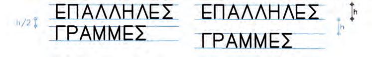 13). Το σχήμα κάθε γράμματος καθορίζει και την απόσταση από το διπλανό του. εικ. 5.