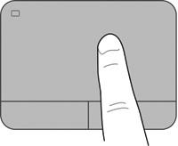 Περιήγηση Για να μετακινήσετε το δείκτη, σύρετε το δάχτυλό σας επάνω στο TouchPad προς την