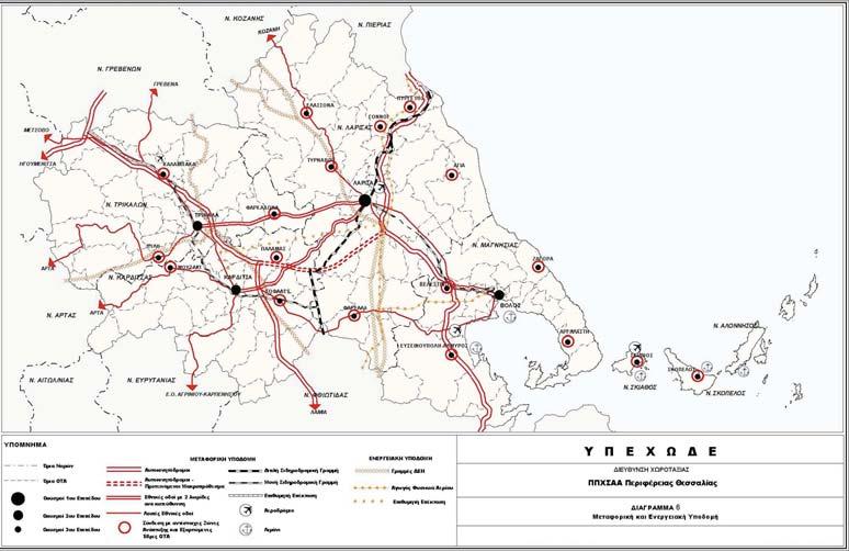 Οι υπό κατασκευή μεταφορικές υποδομές στην περιφέρεια Θεσσαλίας και στις όμορές της περιφέρειες, όπως ο ΠΑΘΕ, η Εγνατία οδός και η Ιόνια οδός, αναμένεται να ενισχύσουν την κεντροβαρική της θέση στον