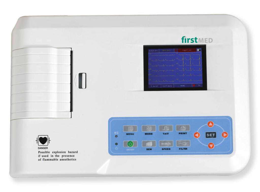 Συσκευές Ηλεκτροκαρδιογράφων ECG-300 ΗΛΕΚΤΡΟΚΑΡΔΙΟΓΡΑΦΟΣ 3 ΚΑΝΑΛΙΩΝ/ΕΠΙΤΡΑΠΕΖΙΟΣ Ελαφρύς και συμπαγής σχεδιασμός Λειτουργίες εκτύπωσης: Αυτόματη, χειροκίνητη και συνεχής
