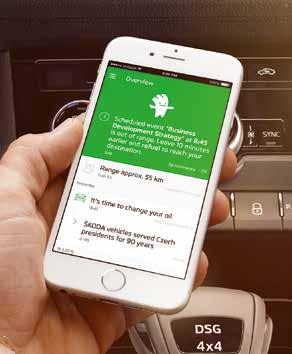 SmartLink+ Με το SmartLink+ (Πακέτο ŠKODA Connectivity για MirrorLink, Apple CarPlay & Android Auto) το σύστημα infotainment επιτρέπει την ασφαλή χρήση του κινητού εν κινήσει.