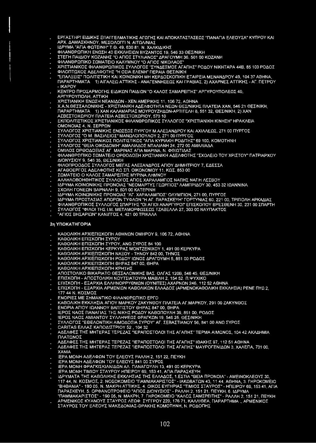 ΧΡΙΣΤΙΑΝΙΚΟΣ ΦΙΛΑΝΘΡΩΠΙΚΟΣ ΣΥΛΛΟΓΟΣ "ΣΥΝΔΕΣΜΟΣ ΑΓΑΠΗΣ" ΡΟΔΟΥ ΝΙΚΗΤΑΡΑ 44Β, 85 100 ΡΟΔΟΣ. ΦΙΛΟΠΤΩΧΟΣ ΑΔΕΛΦΟΤΗΣ "Η ΟΣΙΑ ΕΛΕΝΗ" ΠΕΡΑΙΑ ΘΕΣ/ΝΙΚΗ.