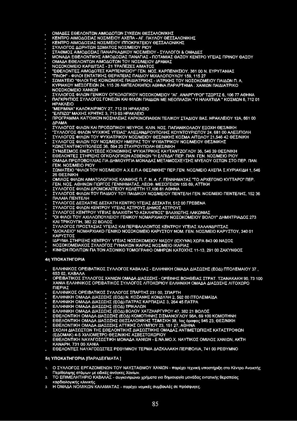 ΟΜΑΔΑ ΕΘΕΛΟΝΤΩΝ ΑΙΜΟΔΟΤΩΝ ΤΟΥ ΝΟΣ/ΜΕΙΟΥ ΔΡΑΜΑΣ. ΝΟΣΟΚΟΜΕΙΟ ΚΑΡΔΙΤΣΑΣ - 21 ΤΡΑΠΕΖΕΣ ΑΙΜΑΤΟΣ. "ΕΘΕΛΟΝΤΕΣ ΑΙΜΟΔΟΤΕΣ ΚΑΡΠΕΝΗΣΙΟΥ" ΓΕΝ. ΝΟΣ. ΚΑΡΠΕΝΗΣΙΟΥ, 361 00 Ν. ΕΥΡΥΤΑΝΙΑΣ.