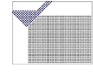 νανοκατεργασιών του επιπέδου (001) του χαλκού, χρησιμοποιήθηκε πλάκα χαλκού, διαστάσεων 20α x 4α x 20α, αποτελούμενο από 6350 άτομα (Εικόνα 4.