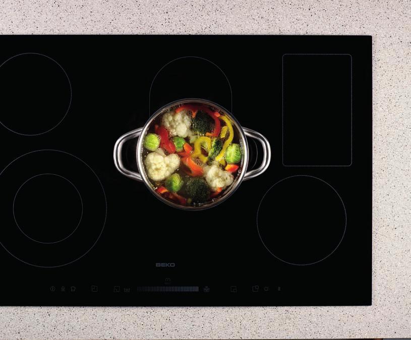 Εντοιχιζόμενες πλάκες εστιών Εστία IndyFlex Η νέα τεχνολογία Beko IndyFlex σας παρέχει την ευελιξία χρήσης περισσότερου χώρου στην επιφάνεια μαγειρέματος Δύο ζώνες μαγειρέματος μπορούν να συνδεθούν