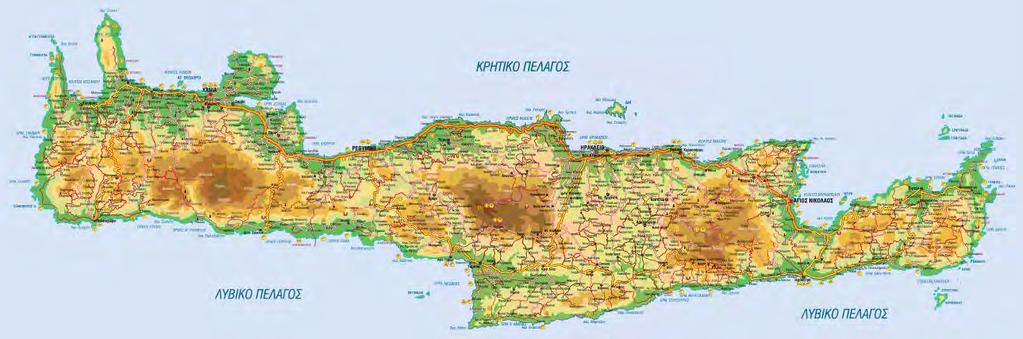 Χάρτης 1.1: Γεωφυσικός Χάρτης Περιφέρειας Κρήτης Πηγή: www.math.uoc.gr Ο Νομός Χανίων βρίσκεται στο δυτικότερο τμήμα της Κρήτης και καταλαμβάνει έκταση 2.376 km 2.