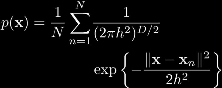 Εκτίμηση πυκνότητας με πυρήνες (kernel density estimation) Λύση: Χρήση ομαλής συνάρτησης πυρήνα, π.χ.