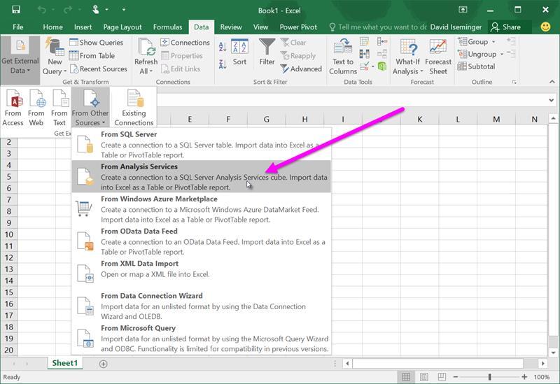 4.4 Power View και OLAP στο Excel 2016 Στο Excel 2016, μπορείτε να συνδεθείτε με κύβους OLAP (συχνά αποκαλούμενοι πολυδιάστατοι κύβοι) και να δημιουργήσετε ενδιαφέρουσες και συναρπαστικές σελίδες