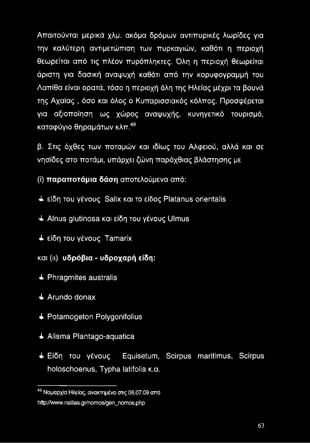 Προσφέρεται για αξιοποίηση ως χώρος αναψυχής, κυνηγετικό τουρισμό, καταφύγιο θηραμάτων κλπ.49 β.