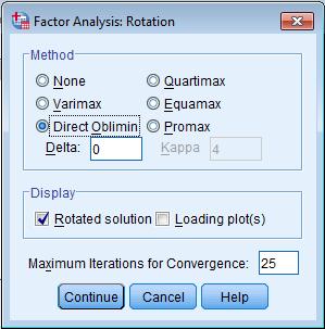 Εικ. 7 Η οθόνη Rotation Εικ. 8 Η οθόνη Options (6) Κλικ στο Options. Στην οθόνη που εμφανίζεται, επιλέγουμε ως Sorted by size και Suppress small coefficients.