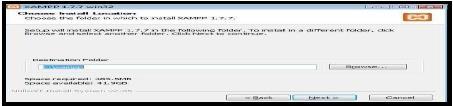 Εικόνα 3: Xampp Install Location Σε αυτό το μενού τσεκάρουμε