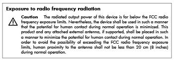 Πληροφορίες κανονισμών για ασύρματα προϊόντα Η ενότητα αυτή περιλαμβάνει τις παρακάτω πληροφορίες κανονισμών σχετικά με τα ασύρματα προϊόντα: Έκθεση σε ακτινοβολία ραδιοσυχνοτήτων Σημείωση για τους