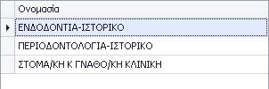 Εικόνα 32: Καρτέλα Πρόσθετα Ιστορικά Ο χρήστης για να δημιουργήσει ένα νέο ιστορικό επιλέγει ένα από τα διαθέσιμα ιστορικά (Εικόνα 33) από το πεδίο Νέο και συμπληρώνει τα πεδία των ερωτήσεων που