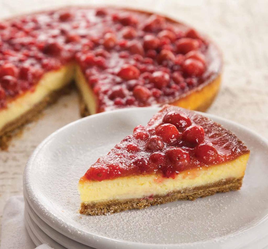 Cheesecake strawberry & berries Ευρωπαϊκό τσιζ κέικ με κρέμα μασκαρπόνε, κραμπλ μπισκότου, άγριες φράουλες και βατόμουρα Β1275 1.540 γρ.