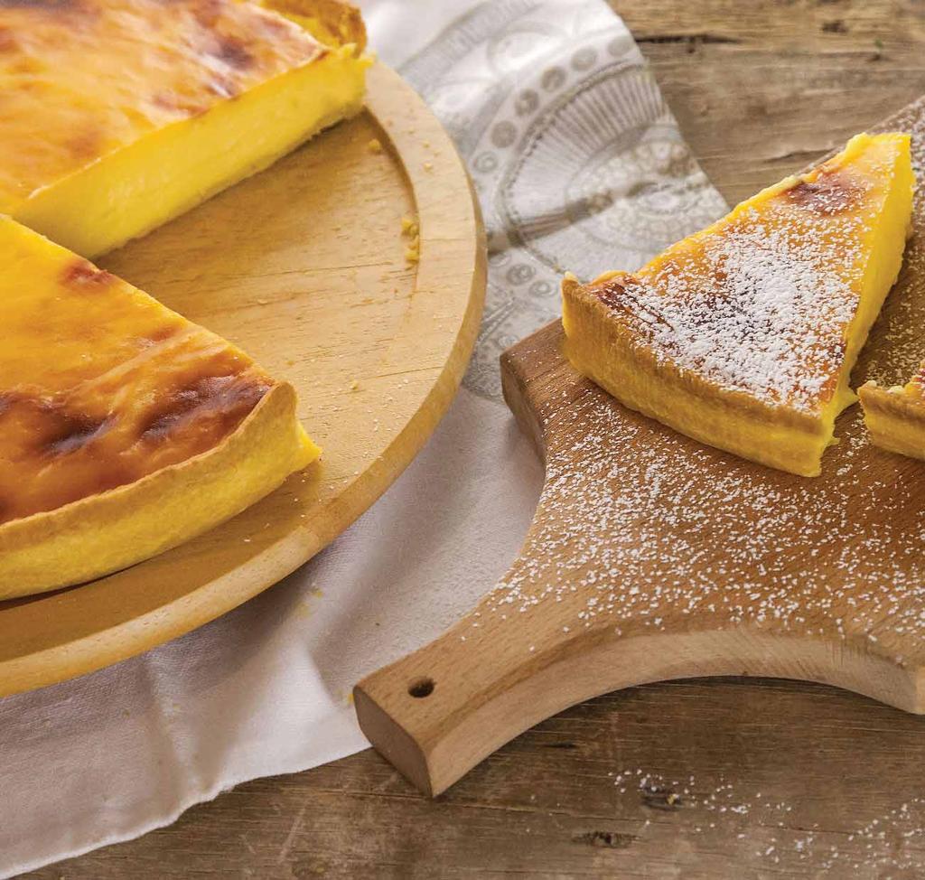 Flan Τάρτα με κρέμα ζαχαροπλαστικής S7026 2.000 γρ. (8-12 μερίδες) 8 τεμ/κιβ 32 κιβ/παλ 70-75 σε προθερμασμένο φούρνο στους 170 C Πρόταση σερβιρίσματος: Τάρτα πρωινού ή απογευματινού ροφήματος.