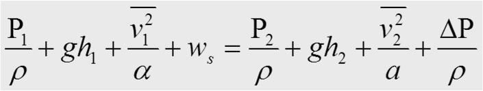 Εξίσωση Bernoulli Η εκτίμηση των ενεργειακών αναγκών για την μεταφορά ρευστών (ανάμεσα σε δύο σημεία 1 και 2) γίνεται μέσω της εκτίμησης των μηχανικών ισοζυγίων με την εξίσωση Bernoulli.