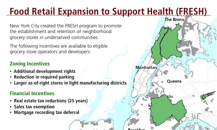 Διεθνής εμπειρία ορισμένα παραδείγματα Νέα Υόρκη Στον τομέα της διατροφής και της υγείας, ένα πρόγραμμα οπτικοποίησετη σχέση μεταξύ έλλειψης καταστημάτων με προϊόντα υψηλής διατροφικής αξίας
