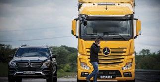 Ενεργητική ασφάλεια στο Actros: Το Mercedes-Benz Actros είναι εξοπλισμένο με τέσσερα συστήματα πέδησης, τέσσερα συστήματα υποβοήθησης και έξι συστήματα ασφάλειας.