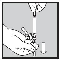 4) Προετοιμασία της δόσης Σηκώστε τη σύριγγα με τη βελόνα να δείχνει προς τα επάνω.