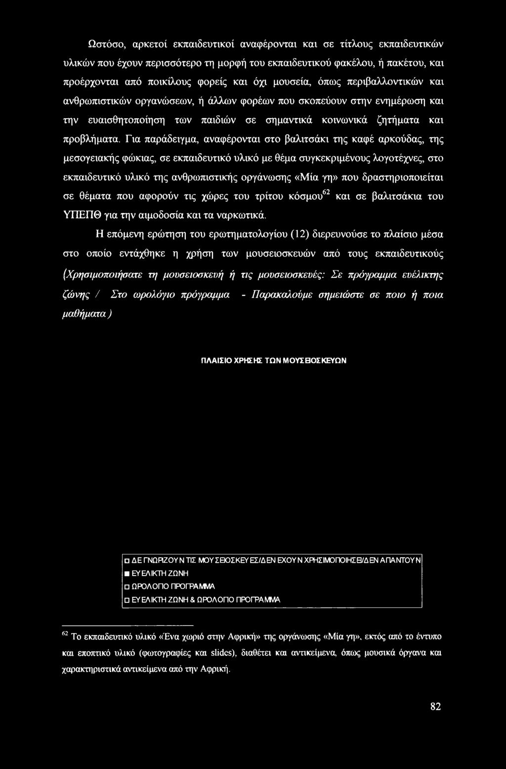 Ωστόσο, αρκετοί εκπαιδευτικοί αναφέρονται και σε τίτλους εκπαιδευτικών υλικών που έχουν περισσότερο τη μορφή του εκπαιδευτικού φακέλου, ή πακέτου, και προέρχονται από ποικίλους φορείς και όχι