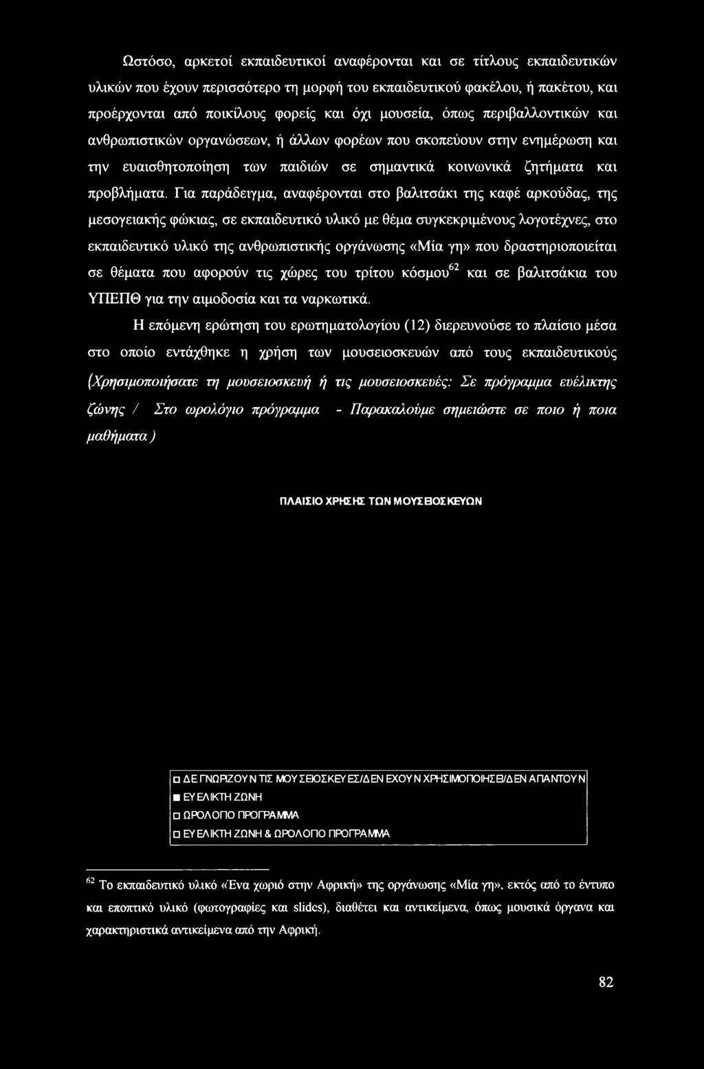 Ωστόσο, αρκετοί εκπαιδευτικοί αναφέρονται και σε τίτλους εκπαιδευτικών υλικών που έχουν περισσότερο τη μορφή του εκπαιδευτικού φακέλου, ή πακέτου, και προέρχονται από ποικίλους φορείς και όχι