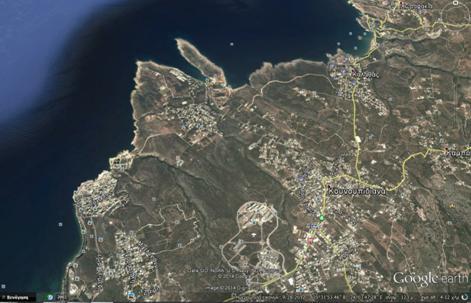 Εικόνα 31: Απεικόνιση μέσω google earth του ανάγλυφου τις ευρύτερης