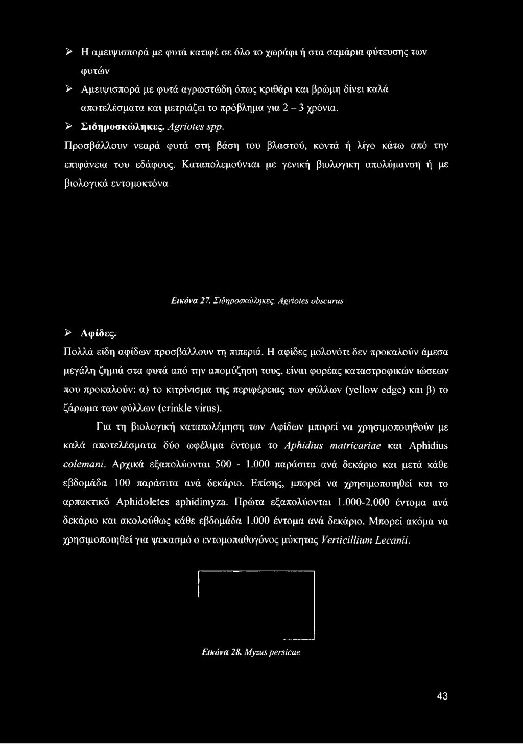 /?. Προσβάλλουν νεαρά φυτά στη βάση του βλαστού, κοντά ή λίγο κάτω από την επιφάνεια του εδάφους.