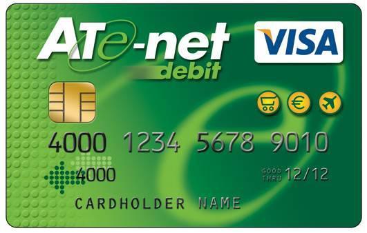 Προςφερόμενεσ Τπηρεςύεσ από τα ATM τησ ATEbank (Δύκτυο ATEnet) Ανϊληψη μετρητών από τουσ λογαριαςμούσ που εύναι ςυνδεδεμϋνοι ςτην κϊρτα ATEnet VISA Debit Ενημϋρωςη για το υπόλοιπο των λογαριαςμών,