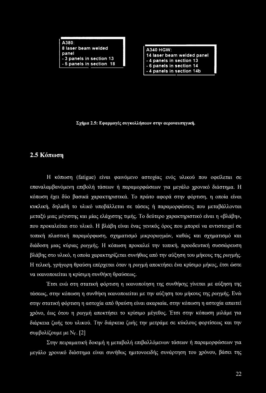 5 Κόπωση Η κόπωση (fatigue) είναι φαινόμενο αστοχίας ενός υλικού που οφείλεται σε επαναλαμβανόμενη επιβολή τάσεων ή παραμορφώσεων για μεγάλο χρονικό διάστημα. Η κόπωση έχει δύο βασικά χαρακτηριστικά.