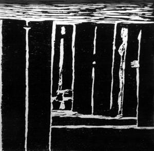 ξυλογραφία,100χ100 εκ.1980.