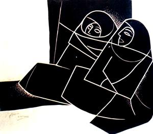 Άρδευση,λινόλαιο,(53x73) 1965.