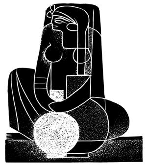 Fawzi: Δυο γυναίκες, λινόλαιο, 1976.