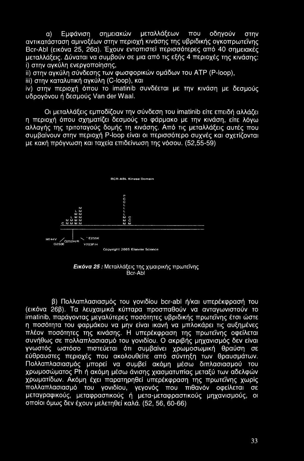 Δύναται να συμβούν σε μια από τις εξής 4 περιοχές της κινάσης: ί) στην αγκύλη ενεργοποίησης, ϋ) στην αγκύλη σύνδεσης των φωσφορικών ομάδων του ΑΤΡ (Ρ-Ιοορ), ίϋ) στην καταλυτική αγκύλη (C-loop), και