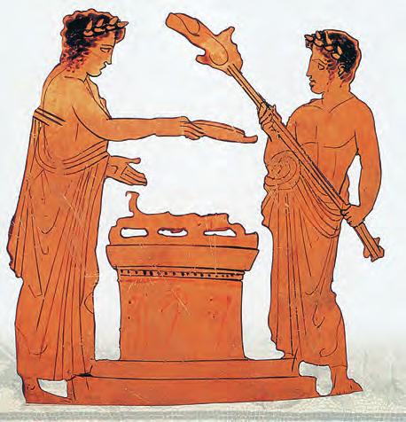 ΣΤΑ ΑΡΧΑΙΑ ΧΡΟΝΙΑ 25 3. Στον ιερό βωμό του μαντείου των Δελφών ήταν πάντα αναμμένη η φωτιά. Οι Έλληνες, όπως πολλοί άνθρωποι, ήθελαν να προβλέ πουν το μέλλον.