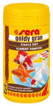 Το sera goldy gran αποτελεί μια θρεπτική, ιδιαίτερα εύπεπτη τροφή σε κόκκους για χρυσόψαρα και άλλα ψάρια κρύου νερού.