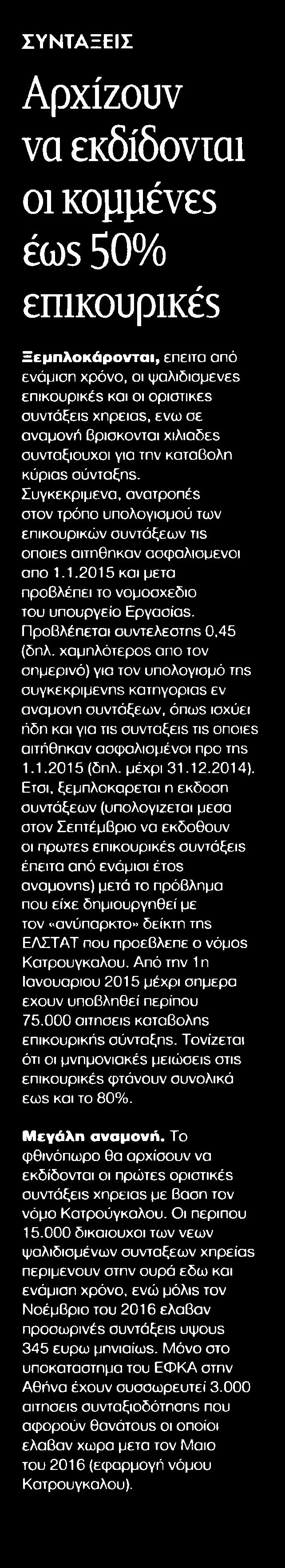 31. ΑΡΧΙΖΟΥΝ ΝΑ ΕΚΔΙΔΟΝΤΑΙ ΟΙ ΚΟΜΜΕΝΕΣ ΕΩΣ 50%