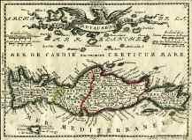 Διαστάσεις 36 χ 52 εκ. Σε κορνίζα. 100-120 1438 PLAN DE L'ILE DE ZANTE. Grave par B. Tardieu.