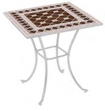 MOSAIC BS013-W 00146500 Τραπέζι τετράγωνο Square table 70(W) x 70(D) x 75(H) cm TC009-W 001412500 Τραπέζι παραλληλόγραμμο Rectangular table 80(W) x 120(L) x 75(H) cm TC013-W 001418000