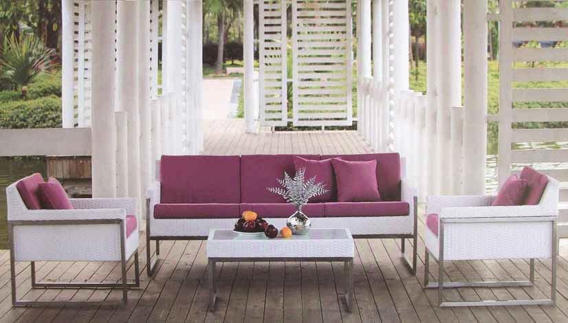 table with glass 180(W) x 90(D) x 75(H) cm Πολυθρόνα στοιβαζόμενη με μαξιλάρι Stackable armchair with cushion 60(W) x 62(D) x 91(H) cm 3570