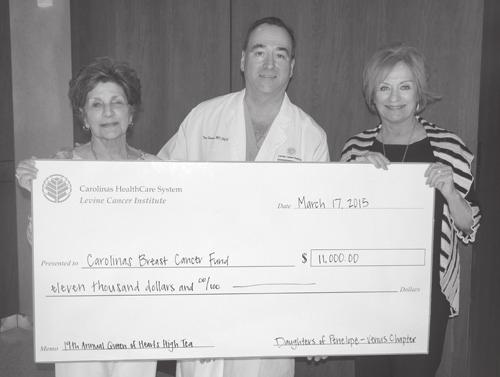 The Daughters are pleased to announce that they successfully raised $11,000 to contribute towards their pledge to the Levine Cancer